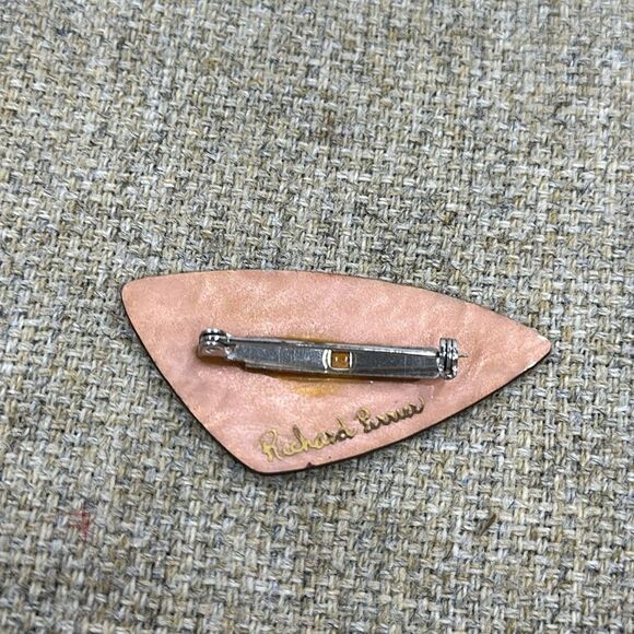 Richard Perrier vintage enamel on copper brooch - Picture 2 of 2